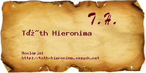 Tóth Hieronima névjegykártya